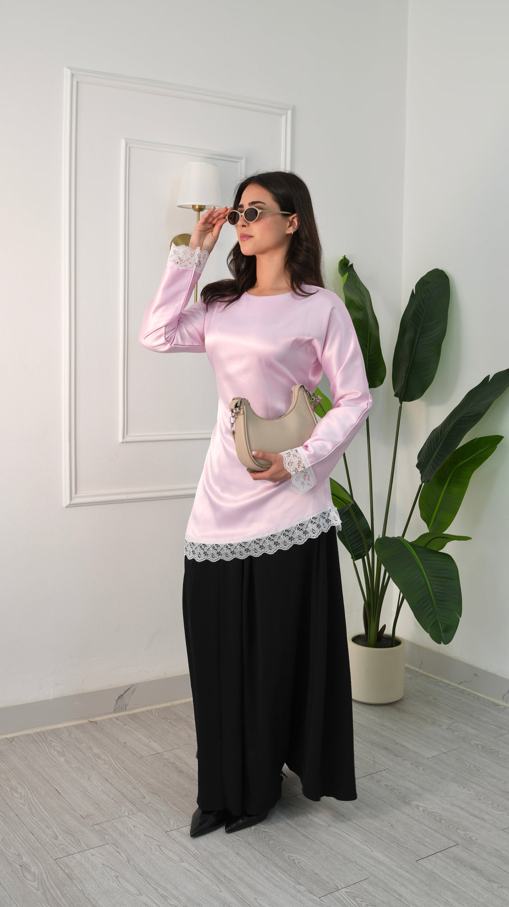 Satin Lace top